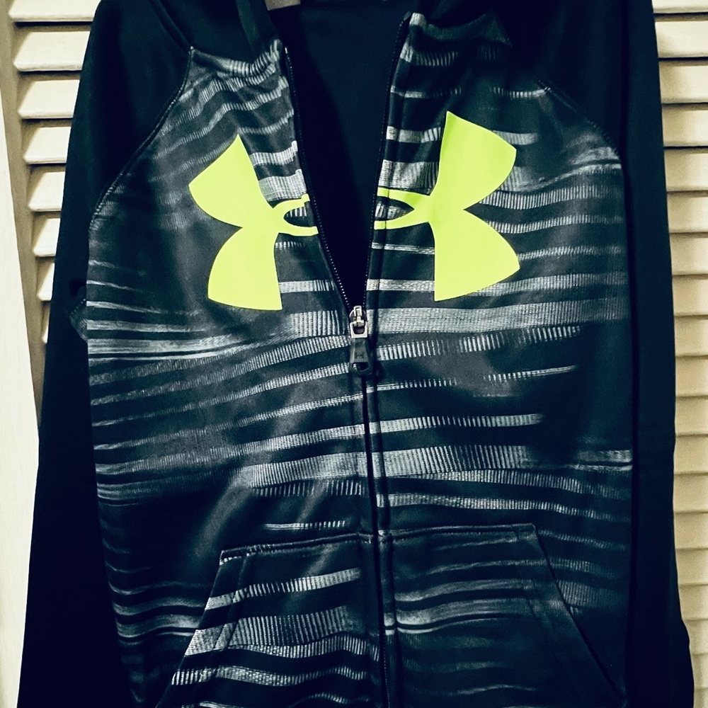 Under Armour Kids' Black and Neon Green Track Set